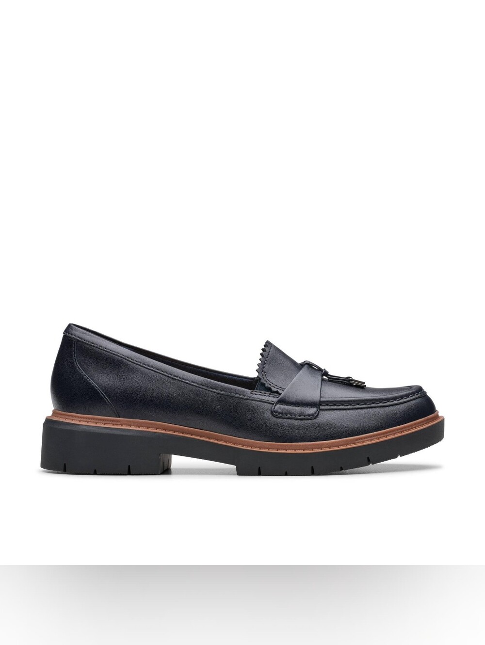 Clarks Women's Leather Navy Blue Comfortable Westlynn Bella Loafer, 11M
